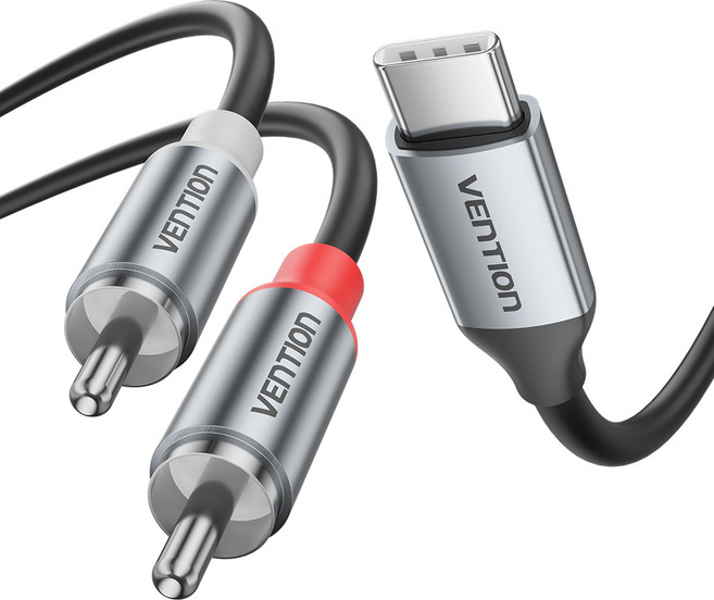 벤션 하이파이 DAC C타입 to 2 RCA 스테레오 오디오 케이블, 2m, 1개