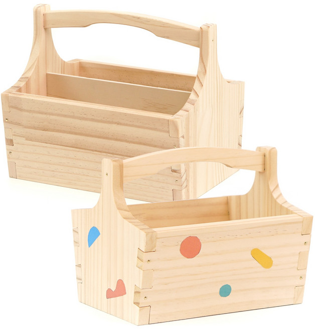 목공 체험 수업 키트 DIY 재료 반제품 만들기 원목 손잡이 공구함 키트 스튜디오612, 손잡이 공구함 (중/칸막이)