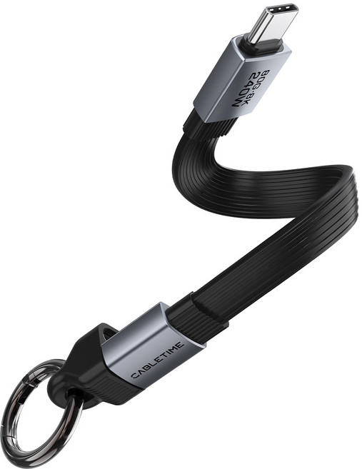 케이블타임 USB4 V2.0 8K 80Gbps 240W C to C타입 플랫 초고속 케이블 썬더볼트 5 4 3 호환, 1개, 혼합색상, 10cm