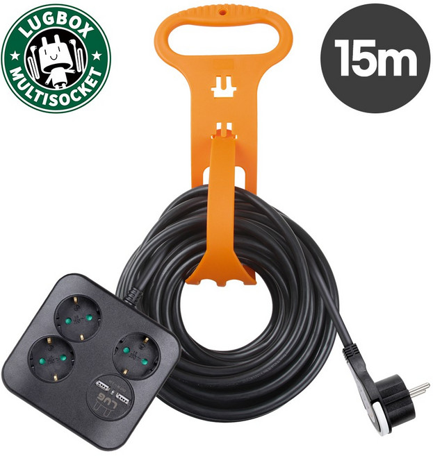 러그(LUG) 큐브 사각 3구 2포트 USB 연장선, 30m, 1개