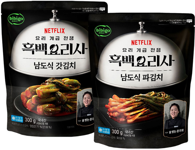 비비고 흑백요리사 김치(파김치+갓김치), 1세트, 300g