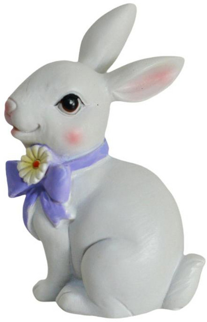 HAIMINGJUN 토끼 인형 수지 조각 만화 다기능 장식 조각상 장식품 침대 옆 탁자 센터피스 사무실 책상용, 하얀색