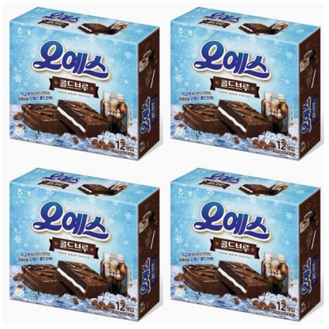 차갑게 먹으면 더 맛있는 달콤쌉쌀 오예스 콜드브루(사탕증정), 384g, 4개