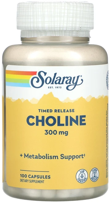 Solaray 서방형 콜린 300mg 캡슐 100정, 1개 - 쿠팡