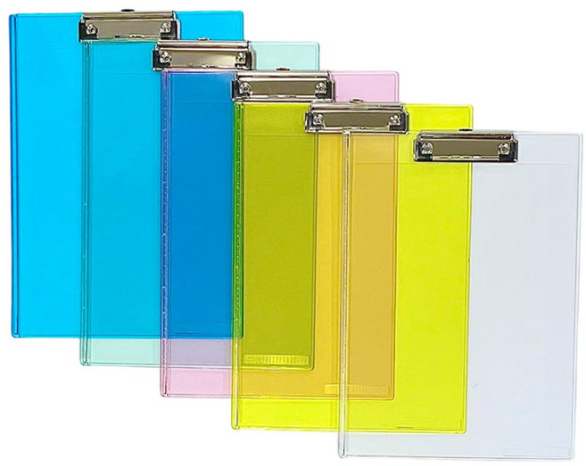 신아몰 A4 컬러 투명 클립보드 10개, 청색