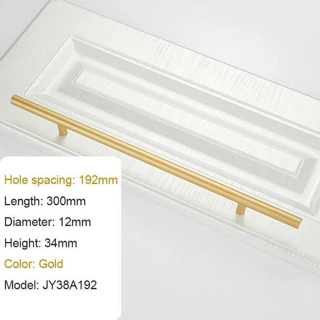 대형 손잡이 모던 미니멀리스트 주방 가구 캐비닛 서랍 골드 알루미늄 옷장 침대 옆 락커, 골드 CC 192mm