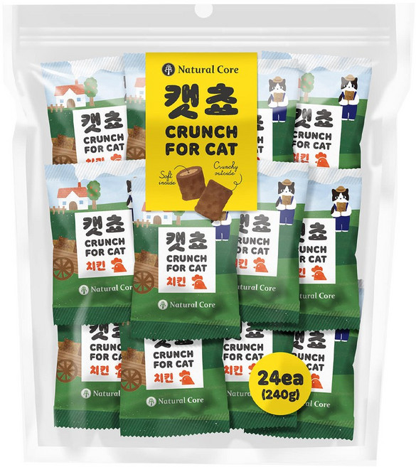 네츄럴코어 캣쵸 대용량 고양이간식, 치킨, 10g, 24개
