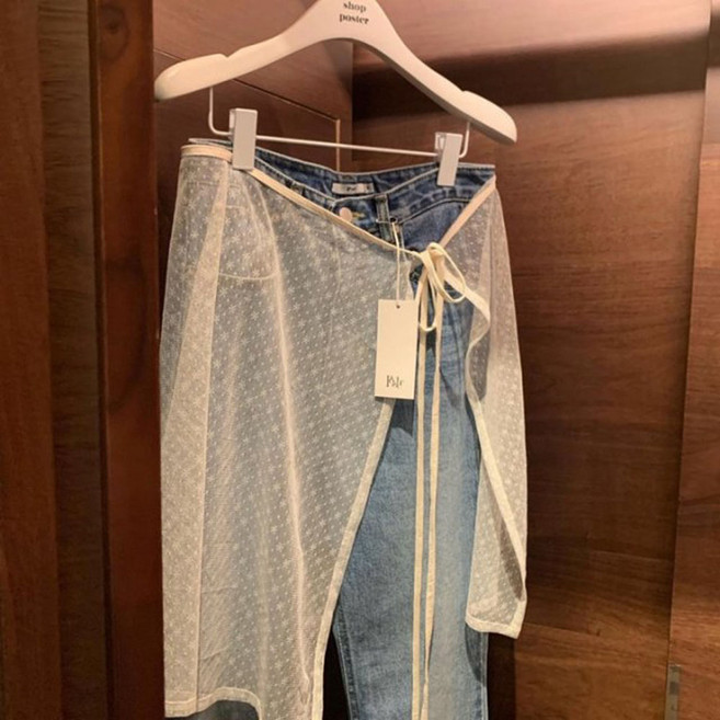 라엔 레이어드 스커트 2col 레이스 랩 시스루 스커트 PSK1509