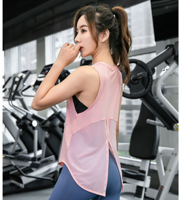 요가복 요가복상의 상의 필라테스 요가 티셔츠 요가나시 나시요가복 매쉬절개나시
