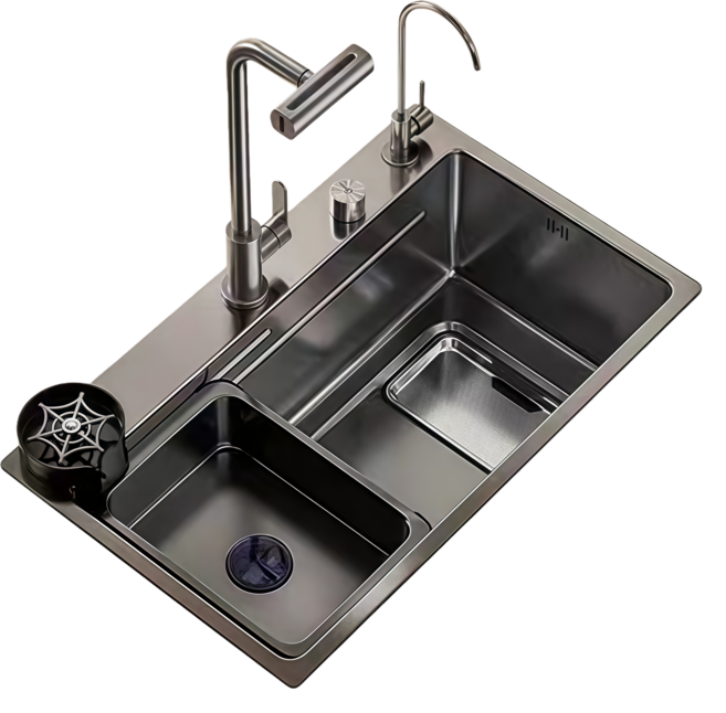 YAPOGI 사각 싱크볼 304스텐 주방 싱크대 교체 세트, 1세트