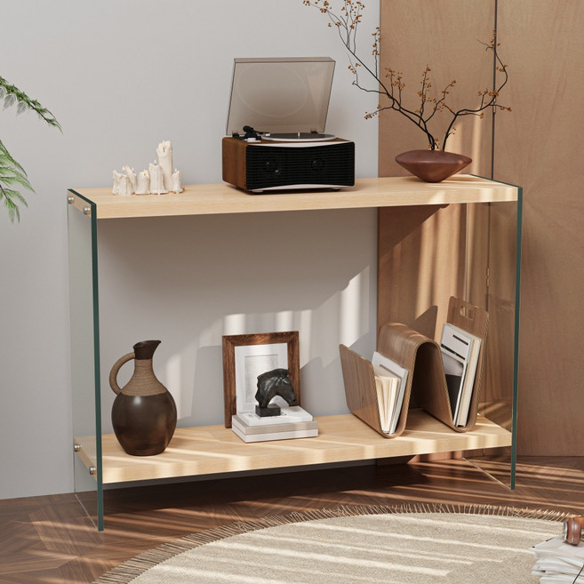 WISFOR 콘솔 테이블 화장대 보조테이블 예쁜 거실장식장 창가 거실 인테리어 가구 2단