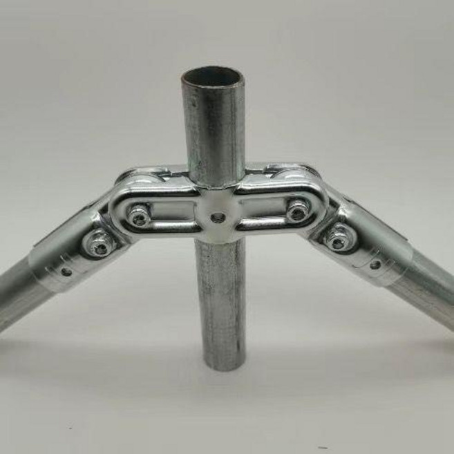 鍍鋅管接頭彎頭 25mm 加固耐用花架魚池暖棚配件, 1個, 25mm雙邊支撐帶螺絲扳手