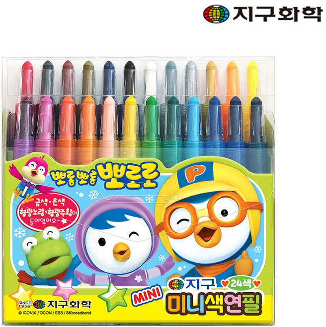 지구화학 뽀로로미니색연필 24색, 1개