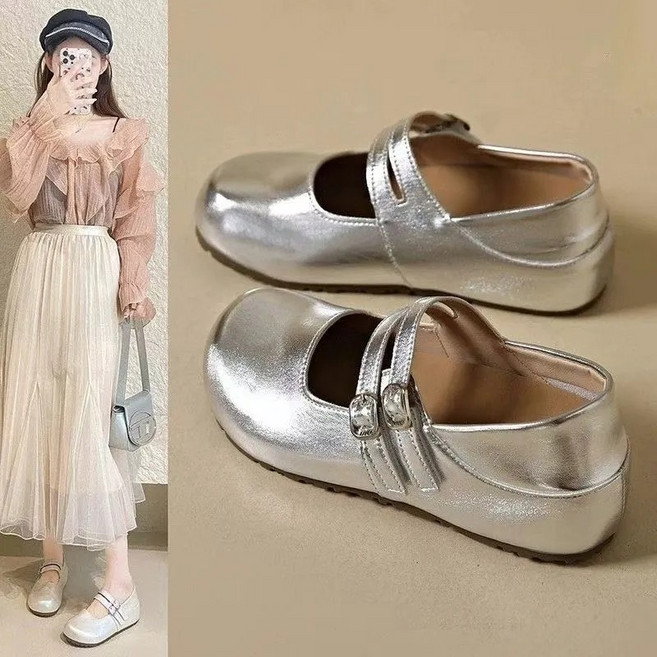 패션 메리제인 플랫 슈즈 키높이 4cm 펌프스 예쁜 스트랩 여성단화