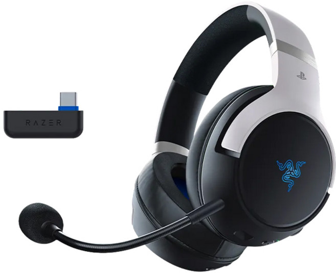 Razer 雷蛇 Kaira Pro HyperSpeed PS5 無線電競耳機, 主商品+黑色耳機架