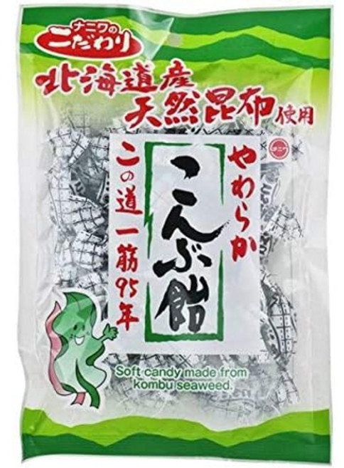 나미하야 나니와 일본 콘부 다시마 사탕 150g x 2개, 사탕 캔디 나니와제과 부드러운 다시마 150g 2개