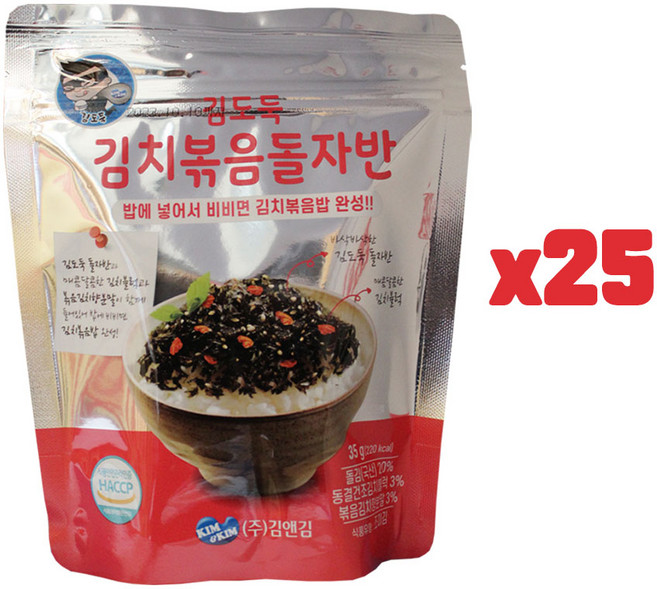 (무료배송) 김앤김 김도둑 야채 돌자반볶음 35g, 25개