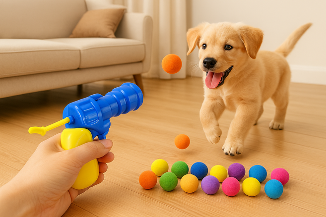 PET Shot Toy 냥냥총 댕댕총 장난감, 1개, Rainbow