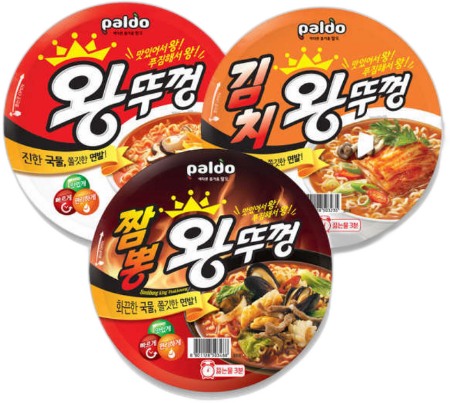 팔도 왕뚜껑 (왕뚜껑 +김치왕뚜껑 +짬뽕왕뚜껑 ), 1개
