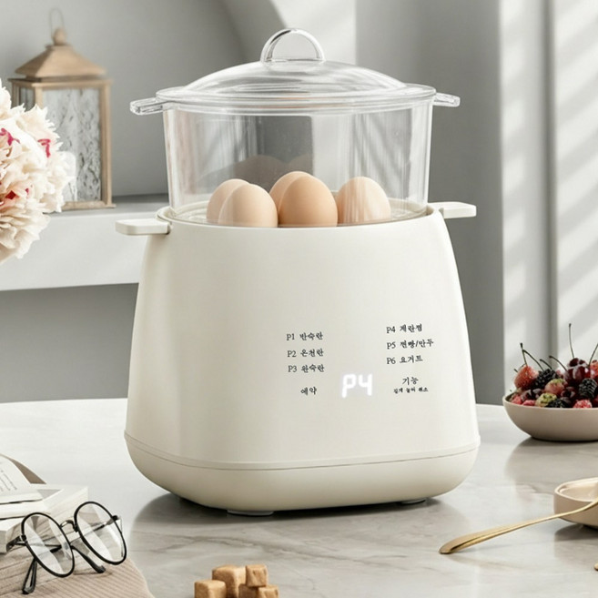 2단 프리미엄 계란찜기 자동타이머 예약기능 다용도 전기찜기, JRS-450