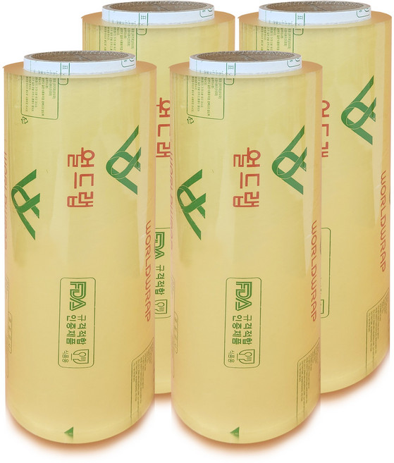 월드랩 40cm*500M 4개 1박스 업소용 식품포장랩, 500m