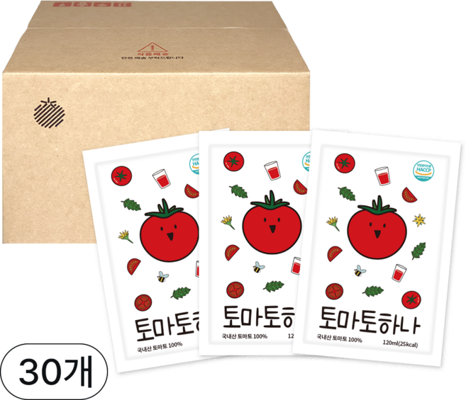 국산 토마토 갈아만든 해썹 토마토즙 30팩 선물용, 110ml, 30개