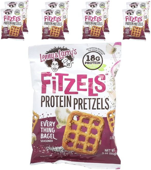 Lenny & Larry's Fitzes™ 단백질 프레즐 에브리띵 에브리띵 8팩 각 85g(3oz), LennyLarrysFitzes단백질프레즐에브리띵에브리, 85g - 쿠팡