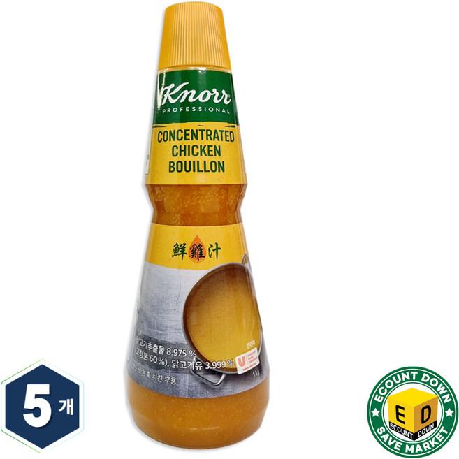 크노르 농축 치킨 부용, 1kg, 5개