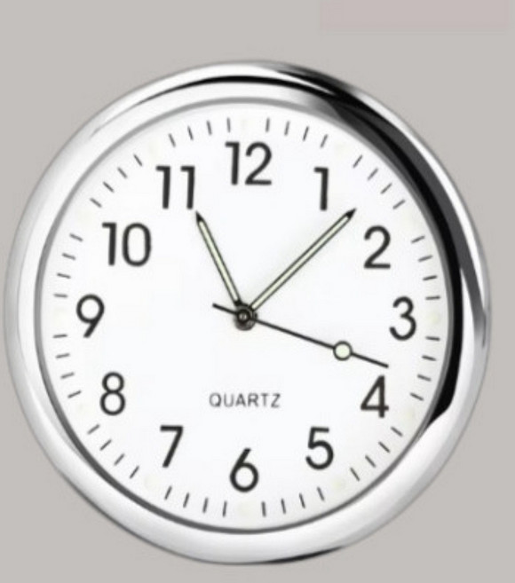 차량 자동차 아날로그 시계 대시보드 부착 43mm 색상선택, C화이트, 1개