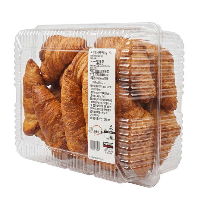 코스트코 커클랜드 프렌치버터 크로와상 크로플 샌드위치 디저트 냉동 빵 65g x 12개입, 12개