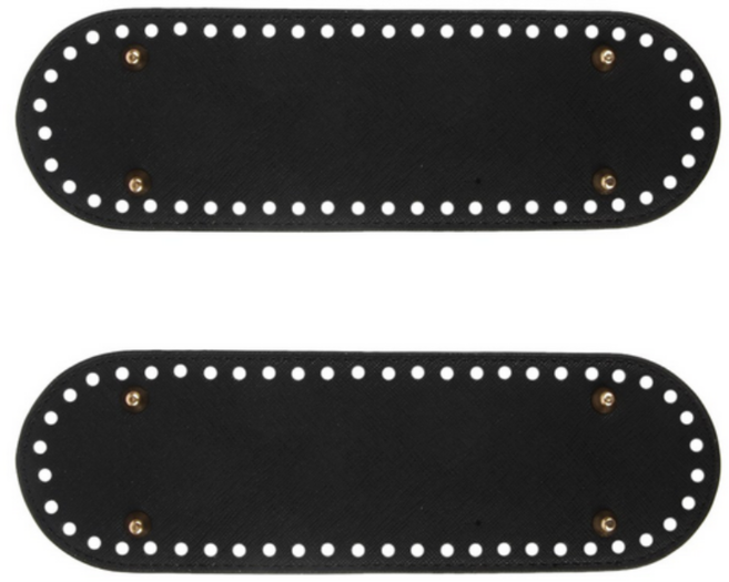 소꼬발 가방바닥 타원형 2호 26 x 8 cm, 2개, 블랙