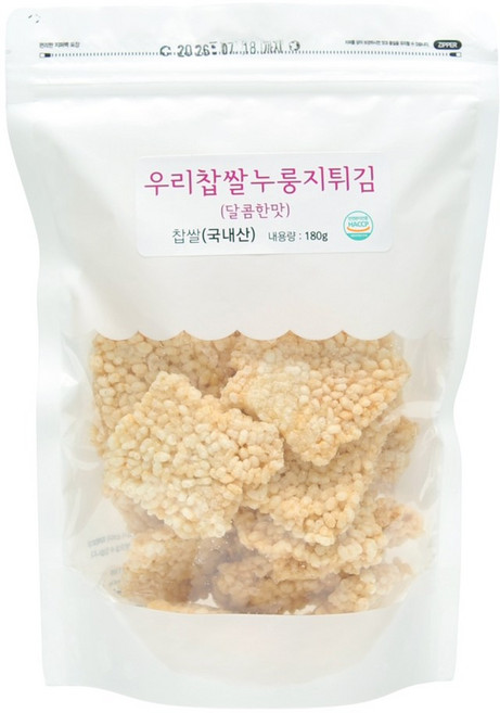 오궁 우리쌀 찹쌀 누룽지 튀김 달콤한맛, 3개, 180g