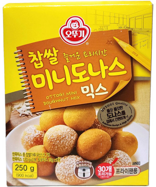 (무)오뚜기 찹쌀미니도나스믹스X(B), 250g, 10개