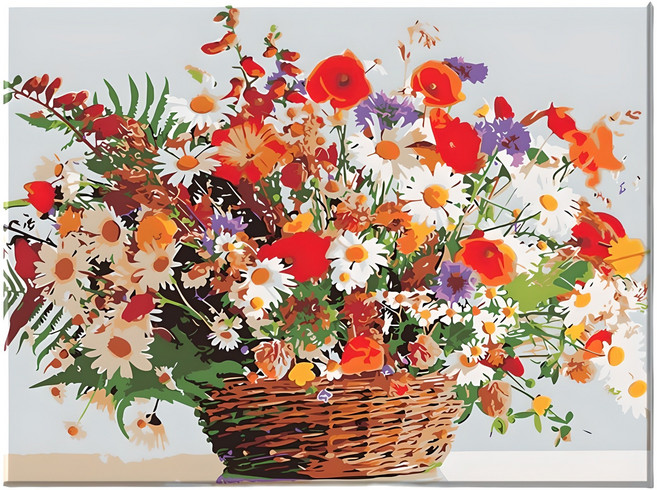 모모픽스페인팅 DIY명화그리기 40 x 50 cm, I72 꽃바구니, 1개