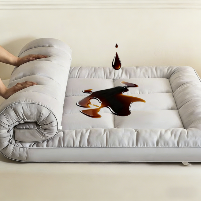 통세탁 방수 통기성 사계절 10cm 두꺼운 포근한 바닥 침대 토퍼 매트리스, 그레이