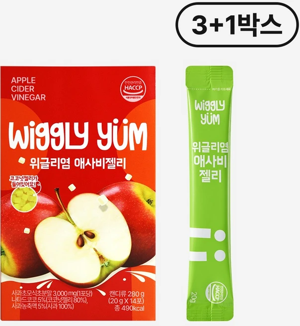 위글리염 혈당관리 애플사이다비니거 애사비 젤리 구미 혈당영양제, 4개, 280g - 쿠팡