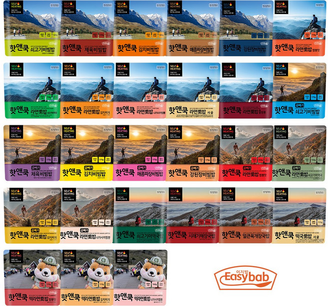 핫앤쿡 비빔밥&라면애밥 발열도시락 전투식량 비상식량 비화식 캠핑 등산, 120g, 1개