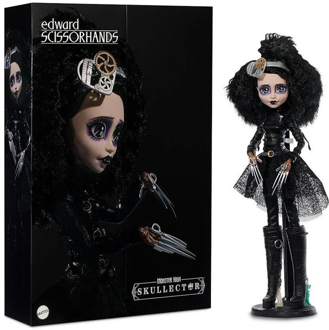 Monster High Skullector 에드워드 가위 손 인형 26.7cm(10.5인치) 수집용 기념일 에디션 관절형 바디 프리미엄 포장 및 COA 포함, Monster High Skullector 에드워드 가