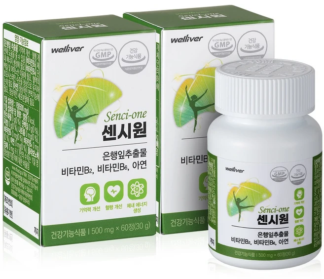 센시원 웰리버 은행잎추출물 영양제 혈액순환 기억력 혈행개선 도움 4개월분, 60정, 2개 - 쿠팡