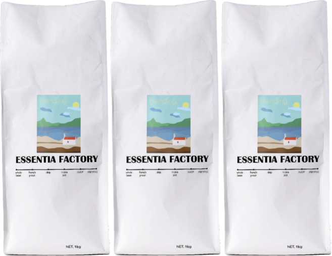 에센티아팩토리 콜롬비아 블랜드 고소한 원두커피, 3개, 1kg, 홀빈(분쇄안함)