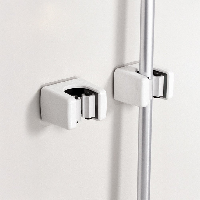 고씨네 심플 청소도구 무타공 밀대 거치대, 화이트, 2개