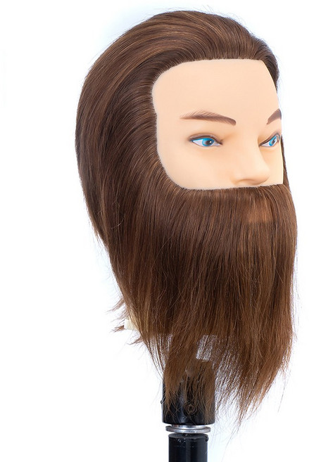 연습용 남성 100% 인모 통가발 10인치 이용 수염 미용가발, 1개