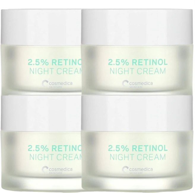 2+2 코스메디카 스킨케어 레티놀 2.5% 비타민A 나이트 크림 리서피싱 트리트먼트 50g, 4개 - 쿠팡