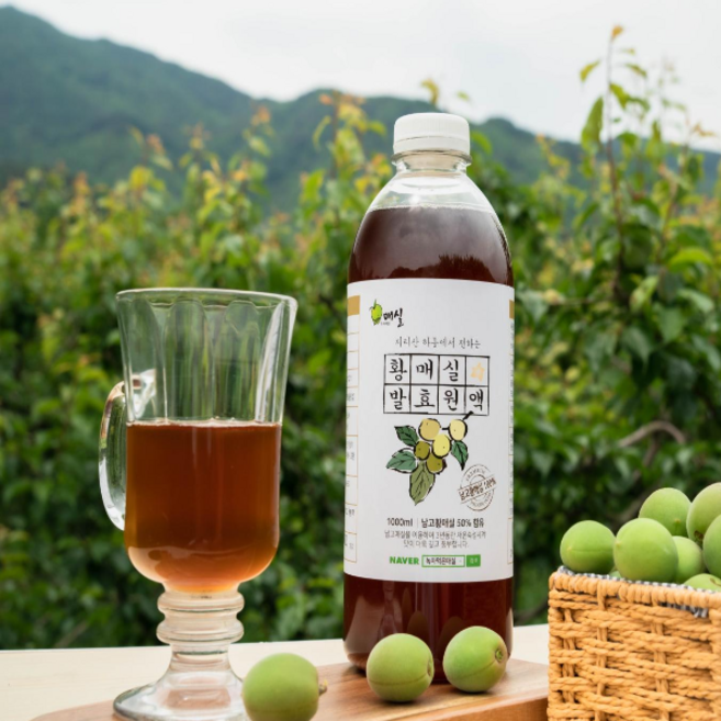 녹차먹은매실 매실액 황매실액 매실청 매실액기스 1000ml 1병, 1개, 1L
