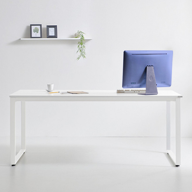 e스마트 컴퓨터 책상 테이블 1000 1200 1400 1600 1800 사각다리, 1800x800사이즈 화이트, 화이트