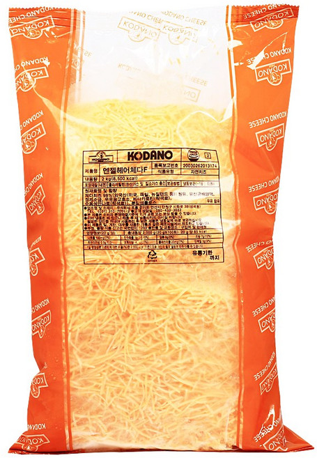 코다노 냉동 엔젤헤어 체다치즈 F, 2kg, 1개