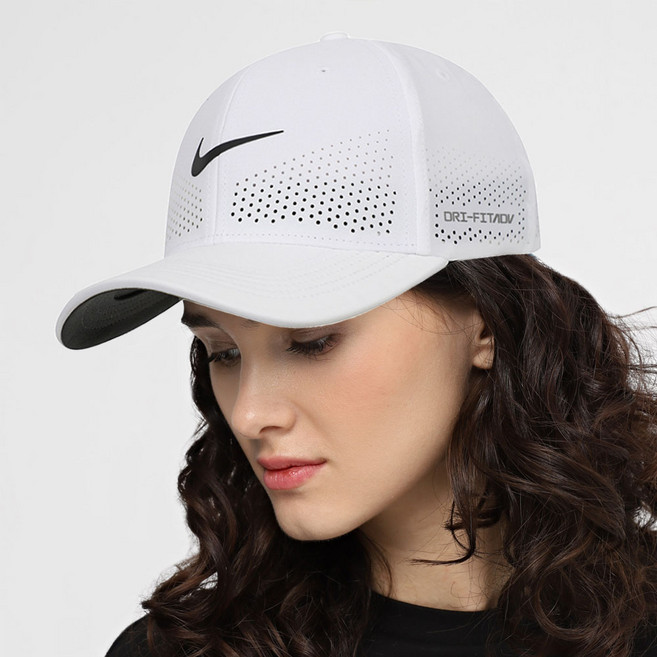 나이키 공용 캡 모자 기능성 런닝 골프 테니스 모자 깊은 볼캡 대두 소두 스포츠 모자, 하얀색, 1개