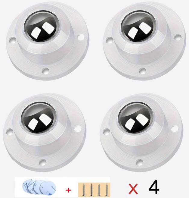 케이엘피 이동식 왕눈 롤러 바퀴, 4개, 화이트