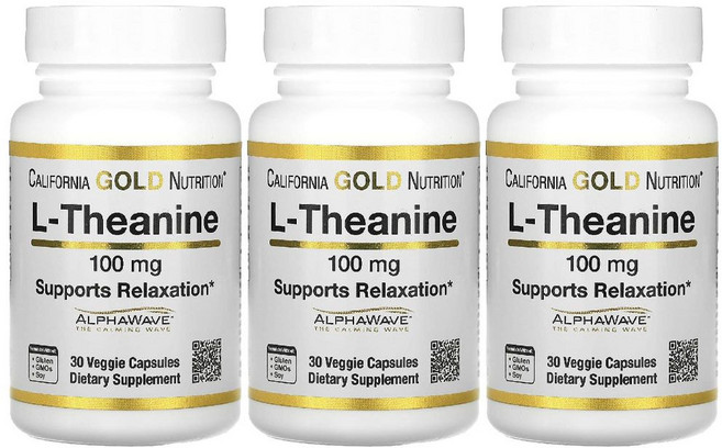 엘 L 테아닌 안티 스트레스 티아닌 L-Theanine 100mg 베지 캡슐 30정 3병