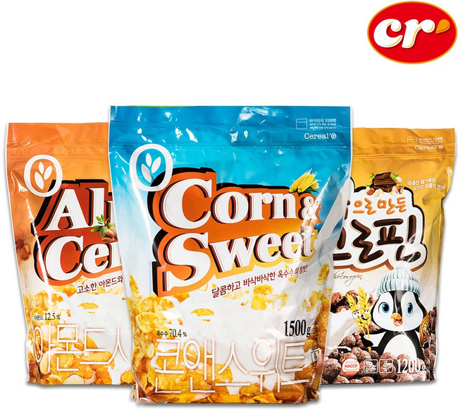 [씨알로] 대용량 지퍼백 시리얼세트, 1.5kg, 1세트